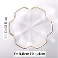 Axyaa Gold Rim Glass Saucer Plates for Tea Coffee Cup - Set of 1