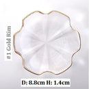 Axyaa Gold Rim Glass Saucer Plates for Tea Coffee Cup - Set of 1