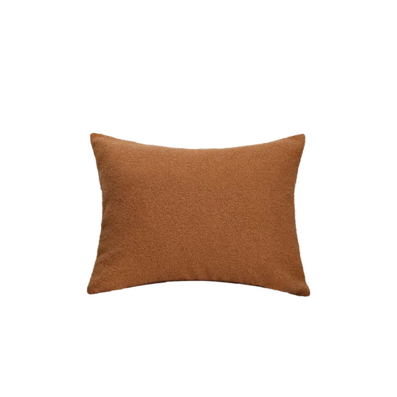 Axyaa Teddy Faux Fur Cushion Cover 30x50 Throw Pillow Cover White Sofa Decor