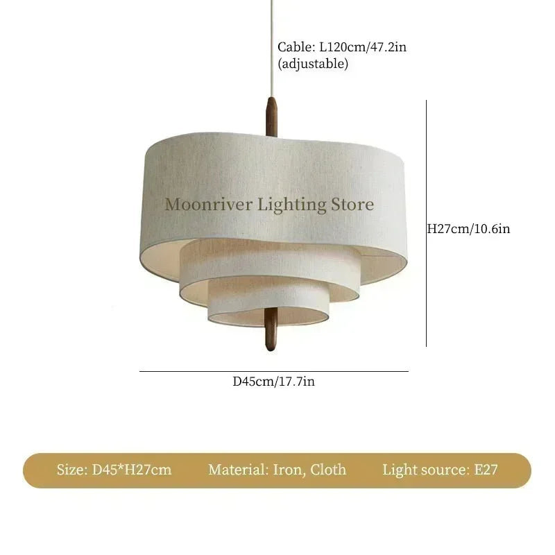 Axyaa Wabi Sabi Cloth Ceiling Lamp: LED Island Pendant Chandelier for Home Decor
