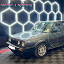 Axyaa Hexagon LED Garage Lamp for Auto 4S, Barber Gym