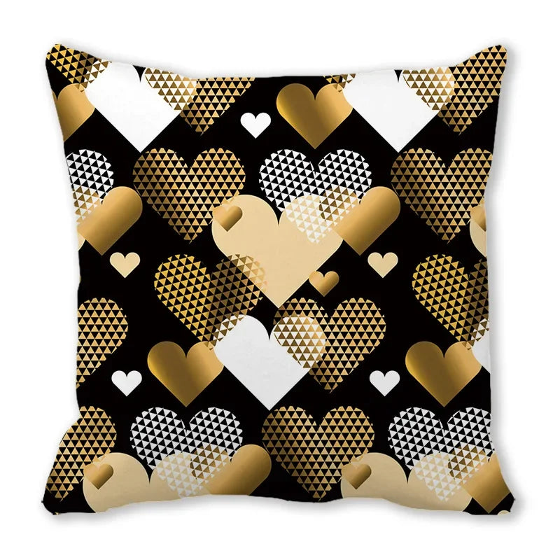 Heart Print Pillowcase for Home Decor by Axyaa - Love Cushion Cover