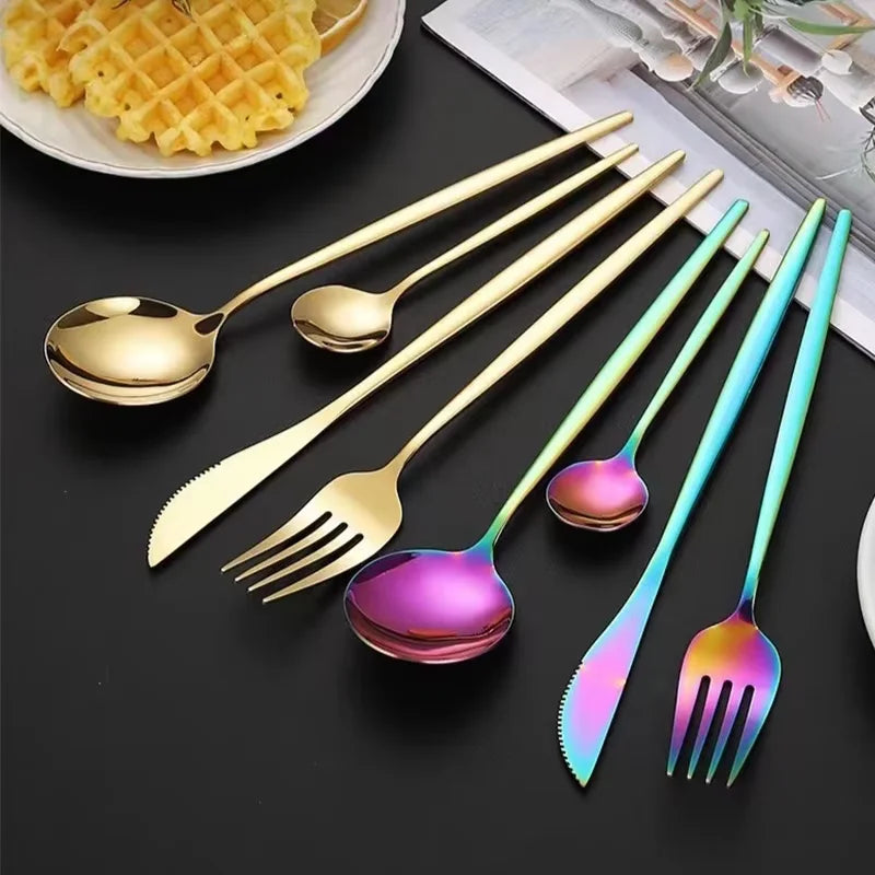 Axyaa Stainless Steel Outdoor Travel Tableware Set - 24pcs