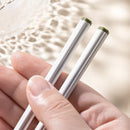 Axyaa White Alloy Premium Chopsticks Set 5 Pairs Anti-slip Anti-bacterial Anti-mould