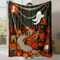 Axyaa Halloween Pumpkin Print Flannel Blanket - Office & Home Essential