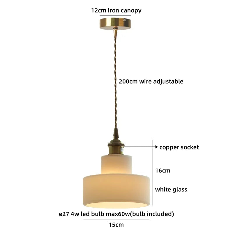 Axyaa Wood Glass LED Pendant Light Headboard Chandelier Black Walnut
