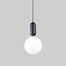 Axyaa Modern Glass Chandelier Pendant Lights Black Gold for Dining & Bedroom