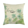 Axyaa Floral Print Linen Pillow Case for Home Decor - 45*45cm