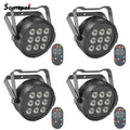 Axyaa 4PCS 9LEDs RGBW Par Stage Lights with Remote Control for Events