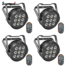 Axyaa 4PCS 9LEDs RGBW Par Stage Lights with Remote Control for Events