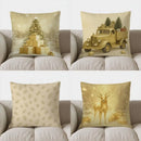 Axyaa Christmas Tree & Gifts Pillow Cover for Sofa, Bedroom & Car