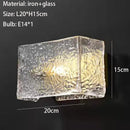 Axyaa Square Water Glass Wall Lamp Modern Sconces Indoor Lighting Fixtures