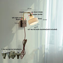Axyaa Brass Walnut Wood Glass Wall Sconce LED Lamp Rotation Stair Light