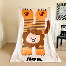 Axyaa Cartoon Animal Milk Fleece Flannel Blanket - Large Version
