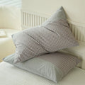 Axyaa Soft Cotton Pillowcase Chequer Grid Pattern 48x74cm Bedding Pillow Cover Set