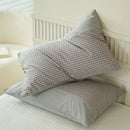 Axyaa Soft Cotton Pillowcase Chequer Grid Pattern 48x74cm Bedding Pillow Cover Set