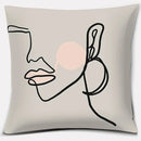 Axyaa Abstract Face Collection Print Square Pillowcase
