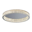 Axyaa Crystal LED Ceiling Chandelier: Modern Luxe Chrome Steel Dimmable Lamp for Living Room & Bedroom