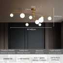 Axyaa Black LED Ceiling Chandelier for Bedroom Living Room Dining Room