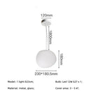 Axyaa White Glass LED Pendant Chandelier - Nordic Villa Stairs Cobble E27 Modern Design