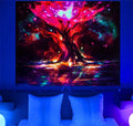 Axyaa Psychedelic Tree of Life Fluorescent Tapestry UV Wall Hanging