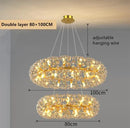 Axyaa Sun Flower Crystal Chandeliers: LED Pendant Lighting for Home Decor