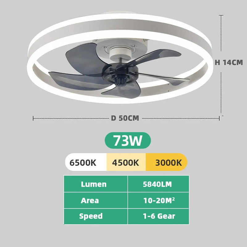 Axyaa 6-Speed Ceiling Fan with Adjustable Brightness LED Lighting