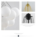 Axya Nordic Glass Ball Chandelier LED Pendent Lamp in Gold and Black