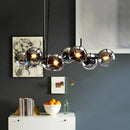 Axyaa Glass Ball Chandelier: Modern Pendant Light for Home Dining Table, Bar Counter