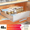Axyaa Slide Out Cabinet Organizer Carbon Steel Kitchen Pantry Storage Shelf Rack