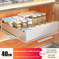 Axyaa Slide Out Cabinet Organizer Carbon Steel Kitchen Storage Drawer Pantry Rack