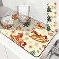 Axyaa Christmas Tree Coffee Cup Drying Mat - Absorbent Non-slip Diatoms Kitchen Mat