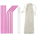 Axyaa Stainless Steel Reusable Drinking Straw Set - Eco-Friendly Bar Accessory