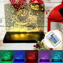 Santa Claus 3D Illusion Night Light by Axyaa - LED Desk Lamp for Christmas Decor