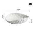 Axyaa Ceramic Oval Soup Plate - White Minimalist Dinner Plate