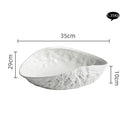 Axyaa Ceramic Oval Soup Plate - White Minimalist Dinner Plate