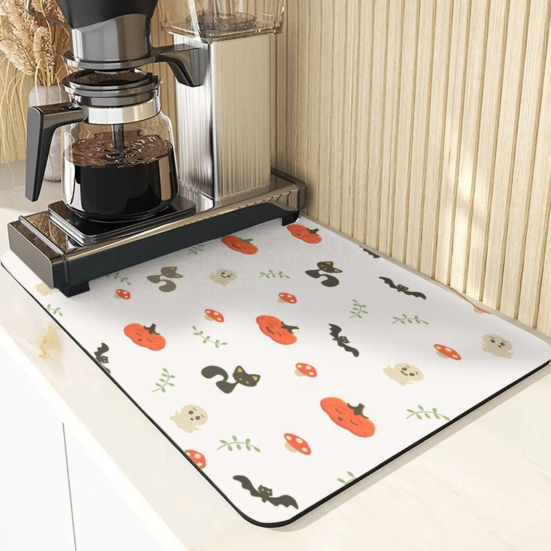 Axyaa Cute Ghost Pattern Coasters and Placemat Set