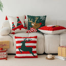 Axyaa Christmas Embroidery Canvas Pillowcase 45x45cm - Holiday Home Decoration