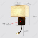 Axyaa LED Fabric Wall Light with USB Charging Port and Adjustable Angle