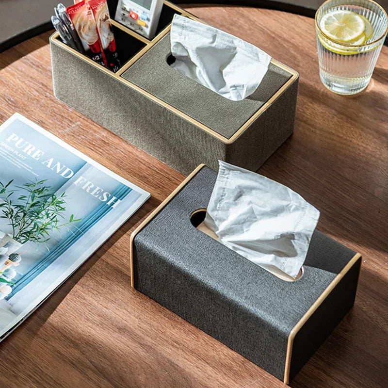 Axya Leather Tissue Box with Paper Drawer for Stylish Home & Hotel Decor