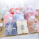 Axyaa Luxury Coral Fleece Towel Set - Super Absorbent & Soft - 2pcs - 70x140cm, 35x75cm