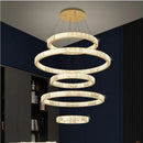 Axyaa Luxury Crystal Pendant Lights Gold/Chrome Circles Hanging Lamp