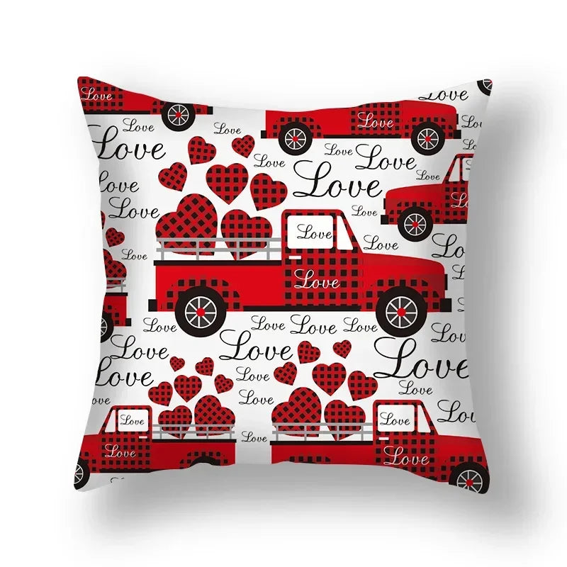 Axyaa Nordic Love Pillowcase 45x45cm - Home Decorative Throw Pillow Cover