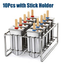 Axyaa Stainless Steel Popsicle Mold Rack & Ice Pop Maker Kit