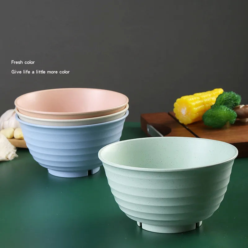 Axyaa 17cm Round Wheat Straw Noodle Bowl - Creative Kitchen Tableware
