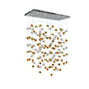 Axyaa Stone Chandelier: Modern Luxury LED Crystal Pendant Lights for Living Room