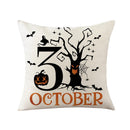 Axyaa Halloween Pumpkin Print Pillowcase 45x45 Cojines Linen Polyester Home Decoration