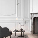 Axyaa Minimalist Geometric Iron Chandelier in Black and Gold