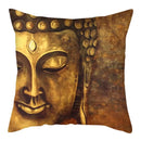 Axyaa Buddha Statue Polyester Cushion Cover for Home Sofa Decor