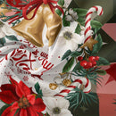 Axyaa Christmas Plaid Floral Wreath Duvet Cover Set